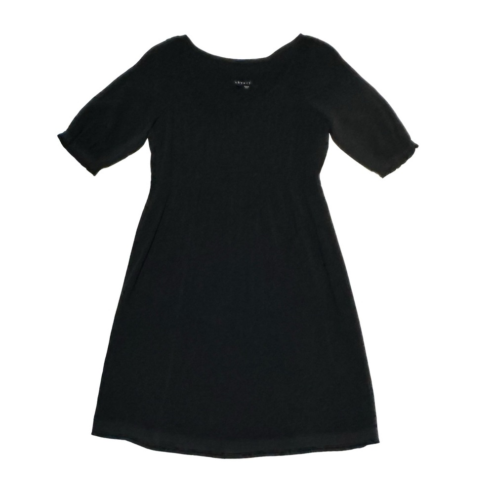 Theory Gothic Princess Silk Short Sleeve Black Babydoll Dress